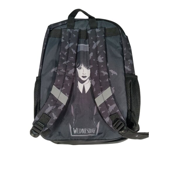Wednesday Addams Family Nevermore Academy 17" Backpack Goth - Picture 2 of 2